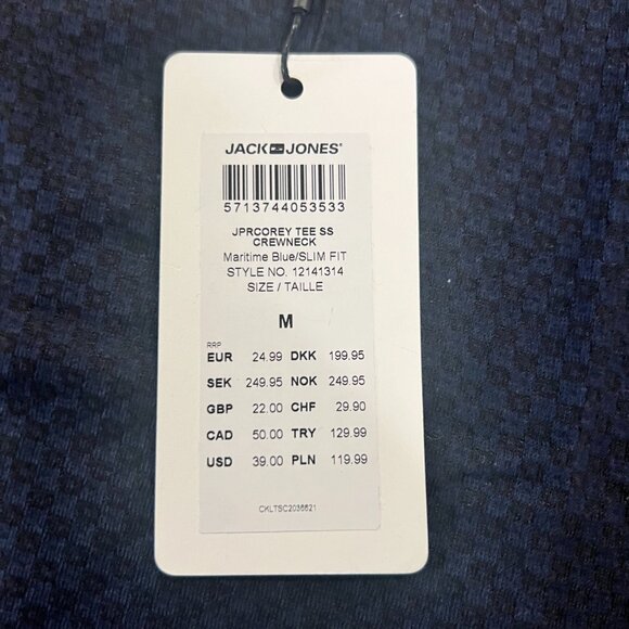 JACK & JONES Jprcorey Tee Ss Crew Neck T-shirt/ Sz M - Picture 4 of 6